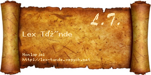 Lex Tünde névjegykártya